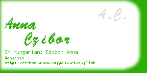 anna czibor business card